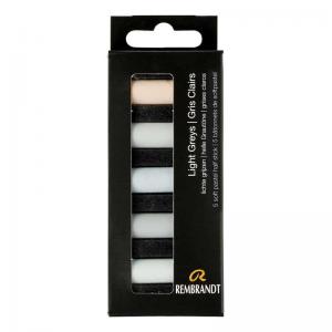 Royal Talens Rembrandt Soft Pastels - Set Of 5 - Light Greys [31820515]